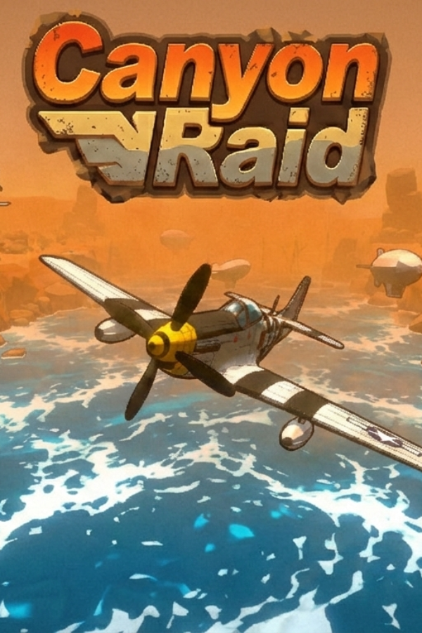 Aircraft flying through a canyon in Canyon Raid